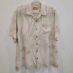 Tommy Bahama 100% Silk Men's Short Sleeve Aloha Palm Trees Shirt Button Down
